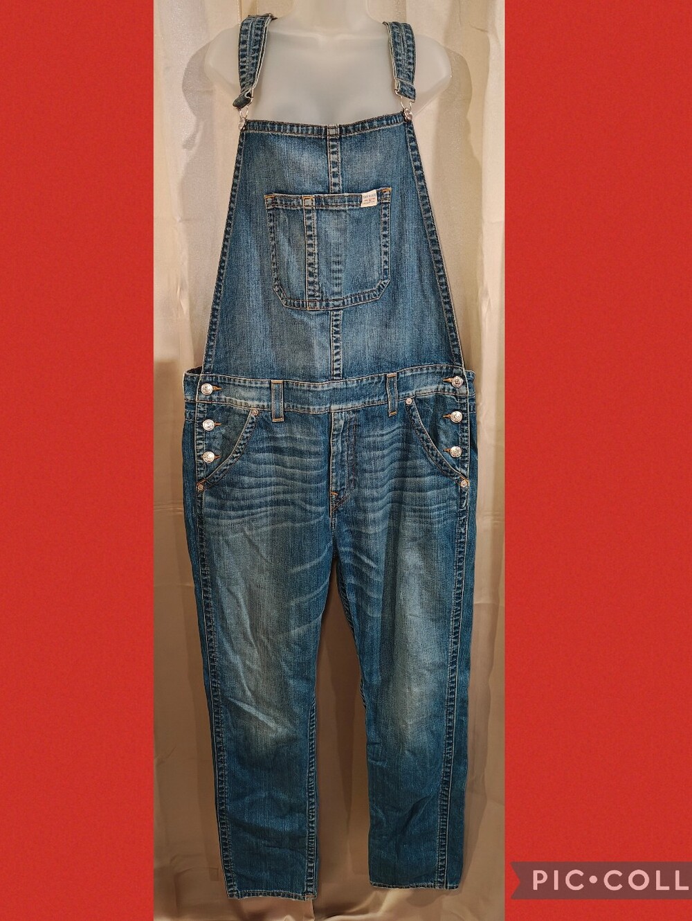 🌟 Y2K Plus Size 2XL TRUE RELIGION "JOEY" OVERALLS 🌟